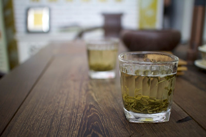 Fuzhou jasmine tea in glass