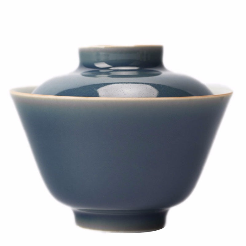 Blauer Jingdezhen Gaiwan mit großem Knopf