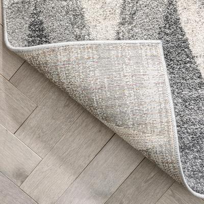 Distressed Geometric Diamond Pattern Grey Soft Area Rug