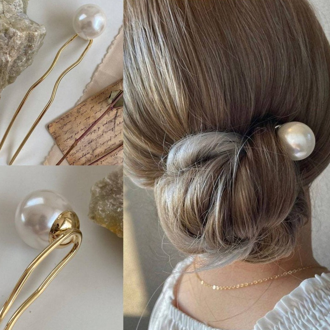 Oversized Pearl Hair Stick/ Bun Holder – MARI + SAM