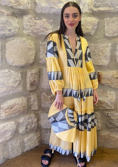 French Style Kaftan Print A Line Maxi Dress For Women, 52% OFF