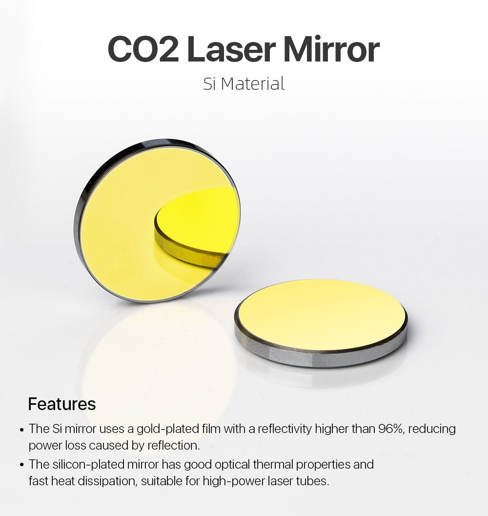 New CO2  Laser Reflection  Mirror Si Gold Plated 25mm 