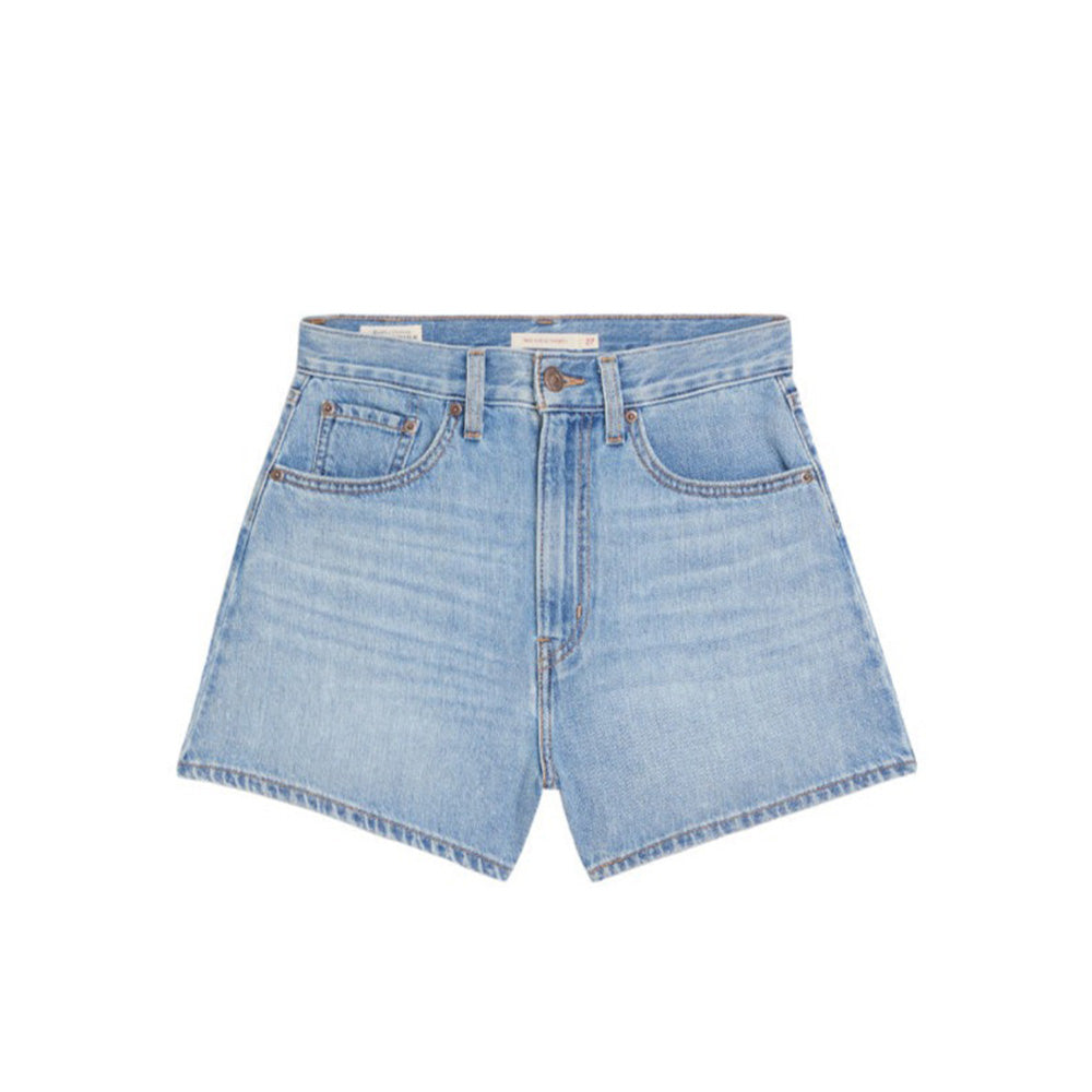 levi's high loose denim shorts in blue