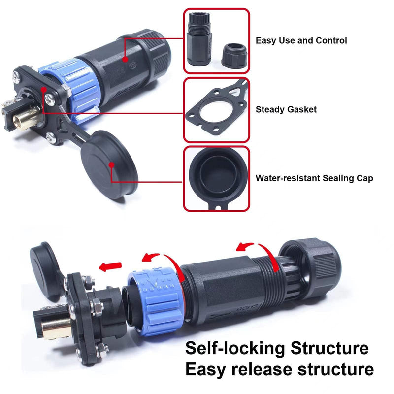 Trolling Motor Plug Receptacle Set Abpf Marine Boat Power Connector Waterproof Connector For 