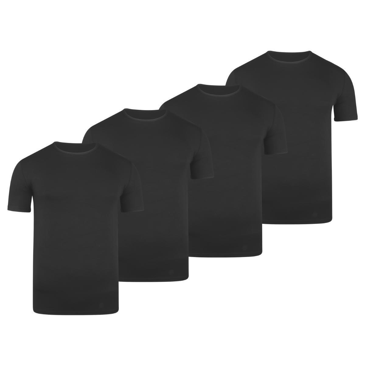 klauw Morse code stoomboot BOXR | Bamboe T-Shirt 4-Pack Zwart