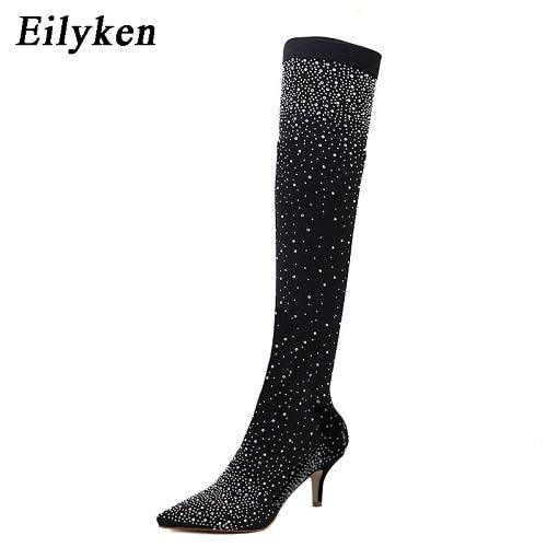 Over-the-Knee Heel Woman Boot - BLACK 7CM - 4
