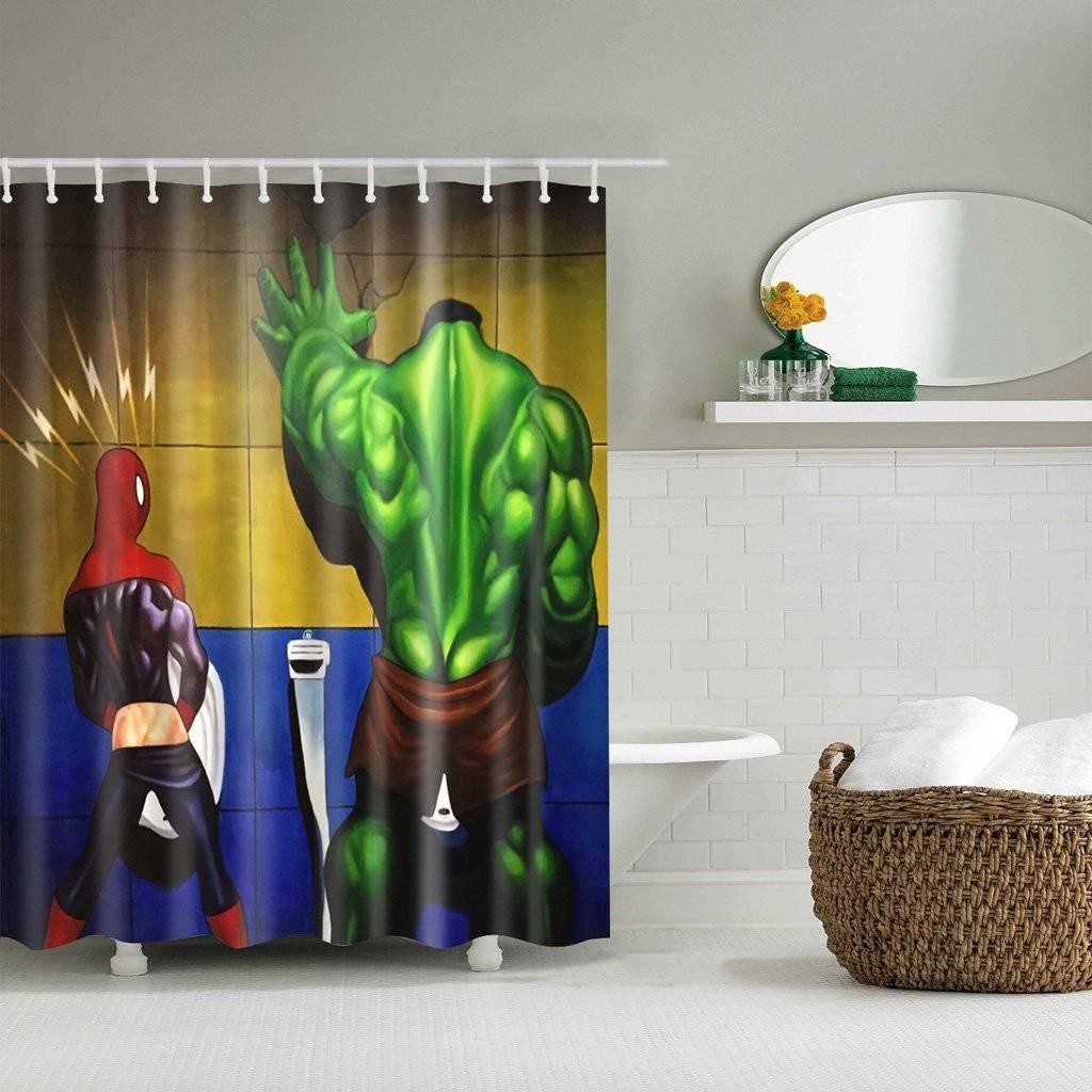 72x72inch Hulk Shower Curtain,Superhero Cartoon Bathroom Accessories for Funny 
