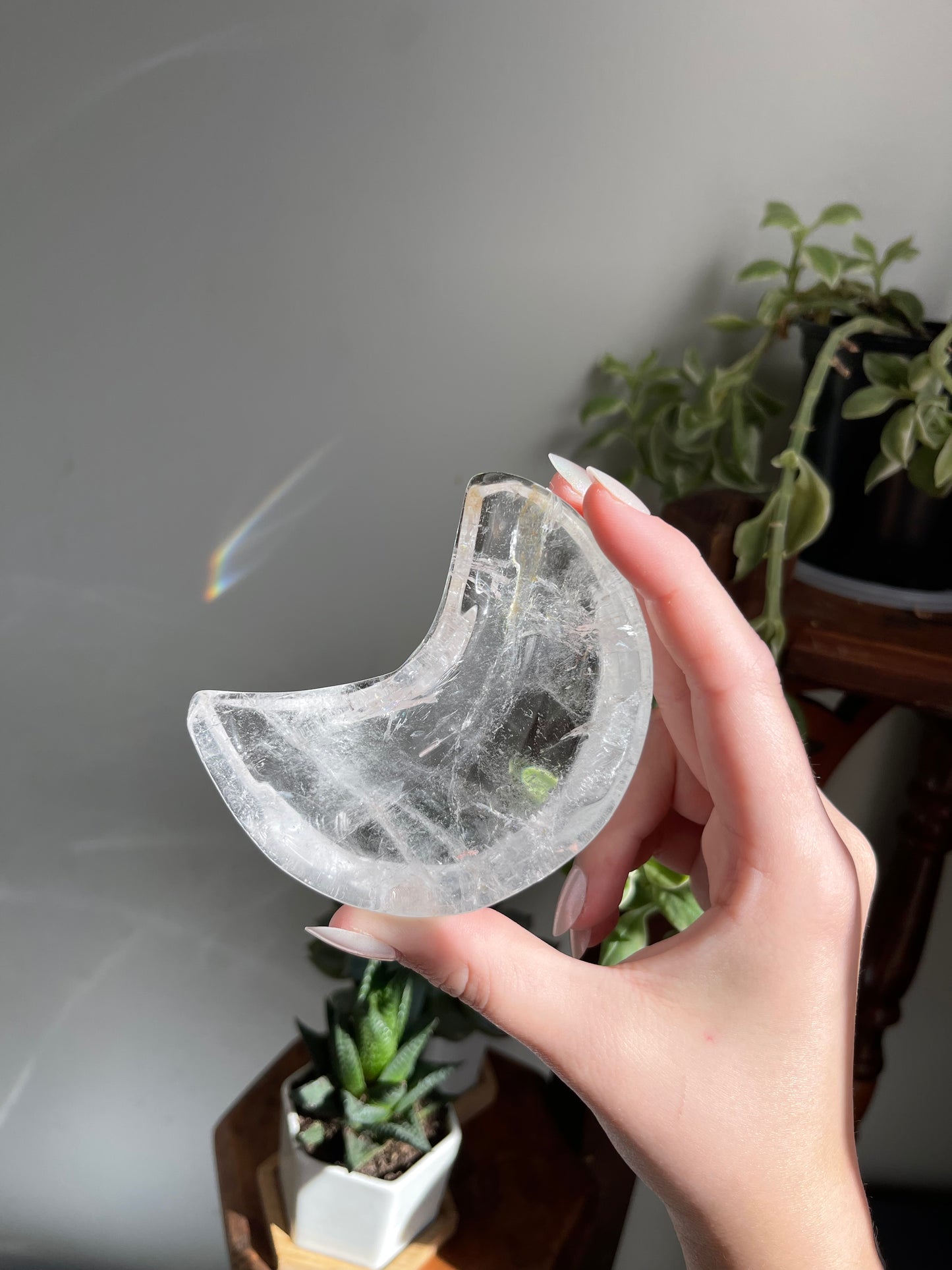 Clear Quartz Moon Bowl