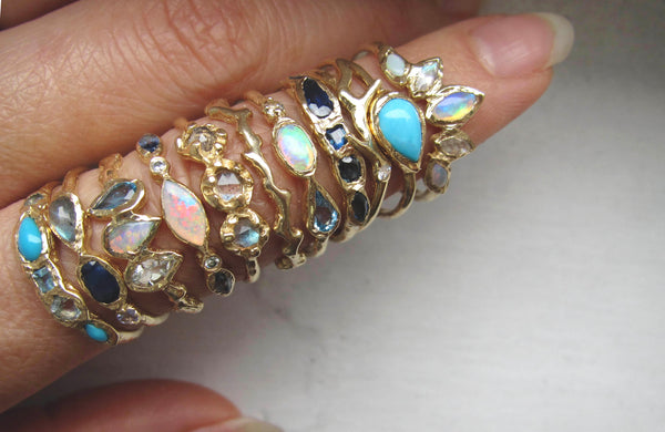 Handcrafted stacked rings 