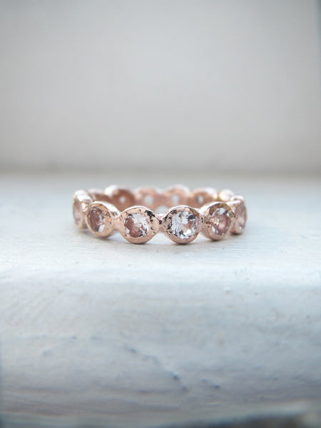 Rose gold morganite handcrafted ring