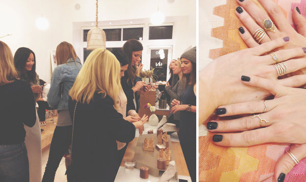 Celebration at Olive & June with Misa Jewelry Handcrafted rings 