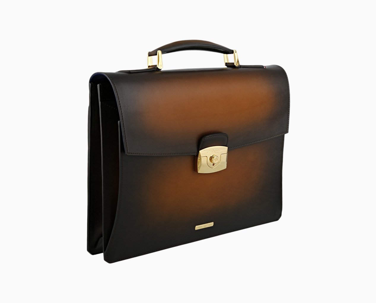 3 gusset leather briefcase