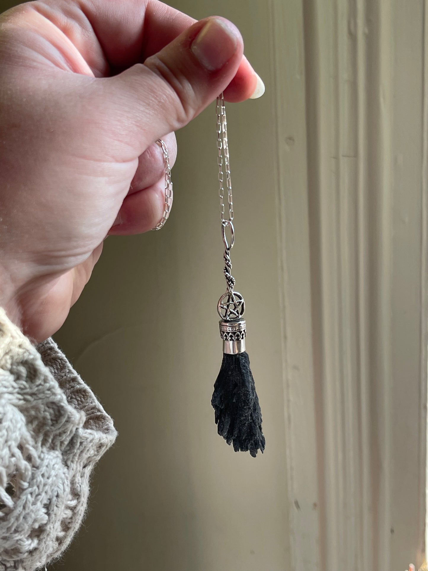 The Pentacle Witch’s Broom - Crystal Pendant