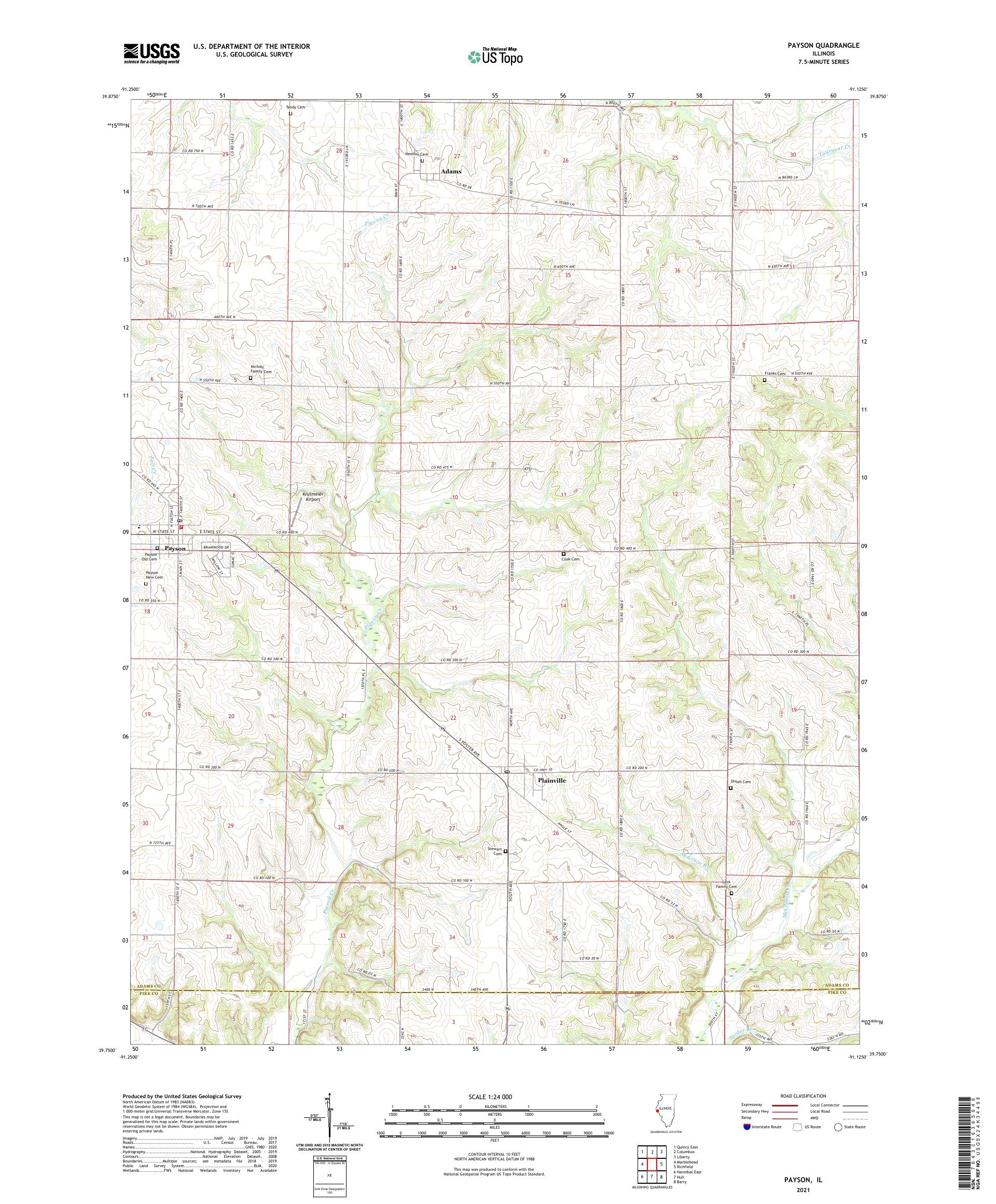 Payson Illinois Us Topo Map Mytopo Map Store 8837