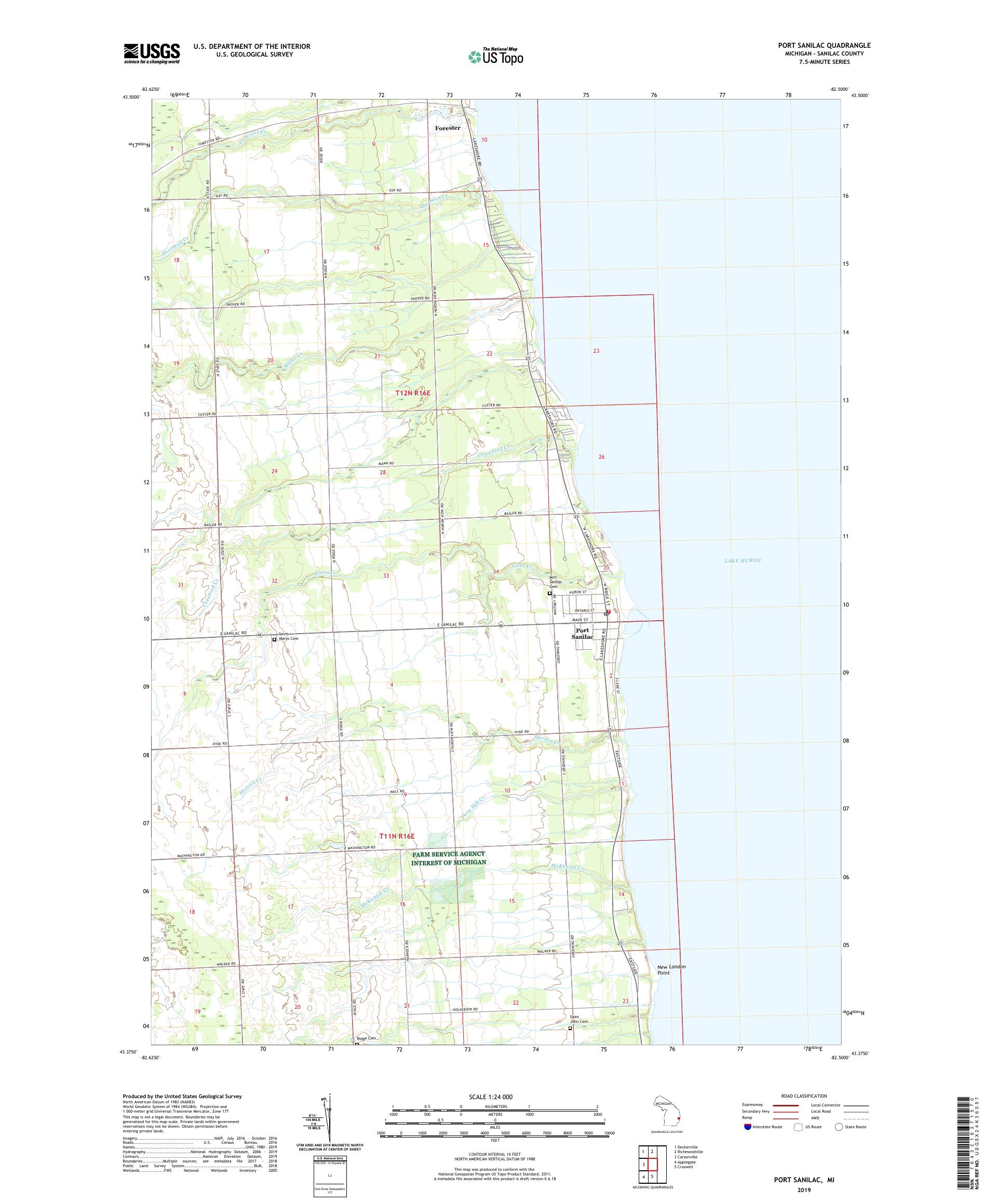Port Sanilac Michigan Us Topo Map Mytopo Map Store 5278