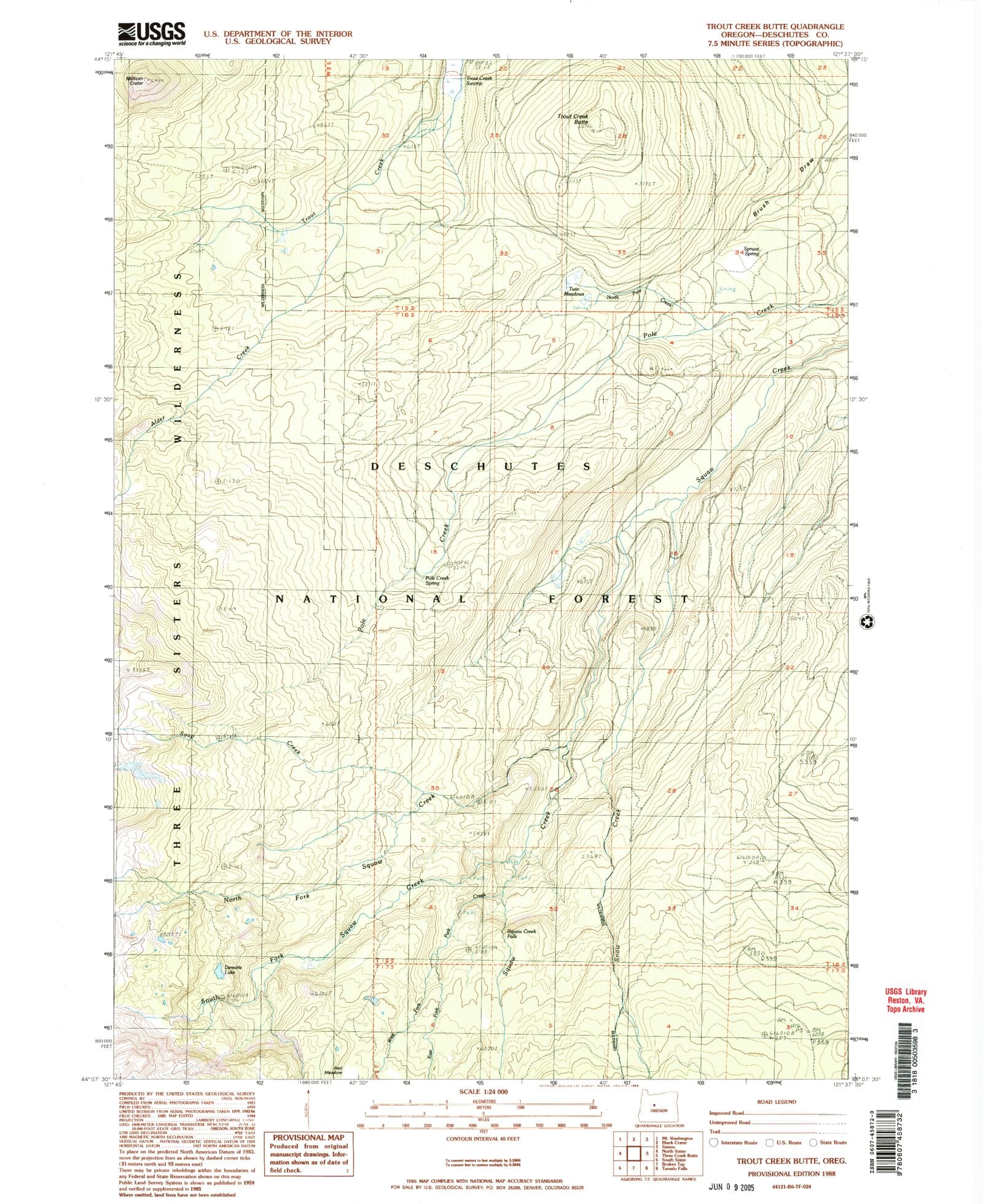 Classic Usgs Trout Creek Butte Oregon 75x75 Topo Map Mytopo Map Store 7019
