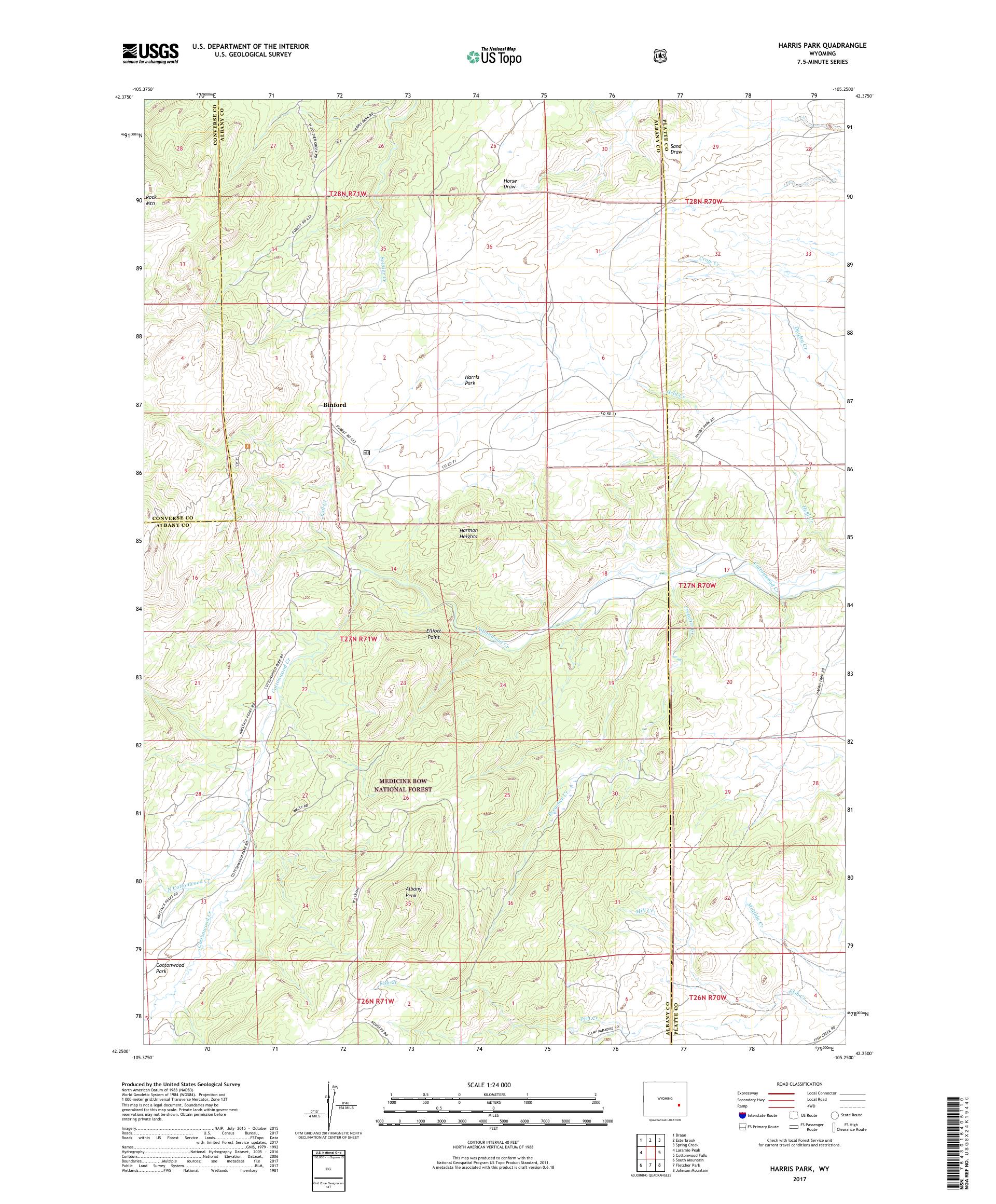 Harris Park Wyoming Us Topo Map Mytopo Map Store 8033