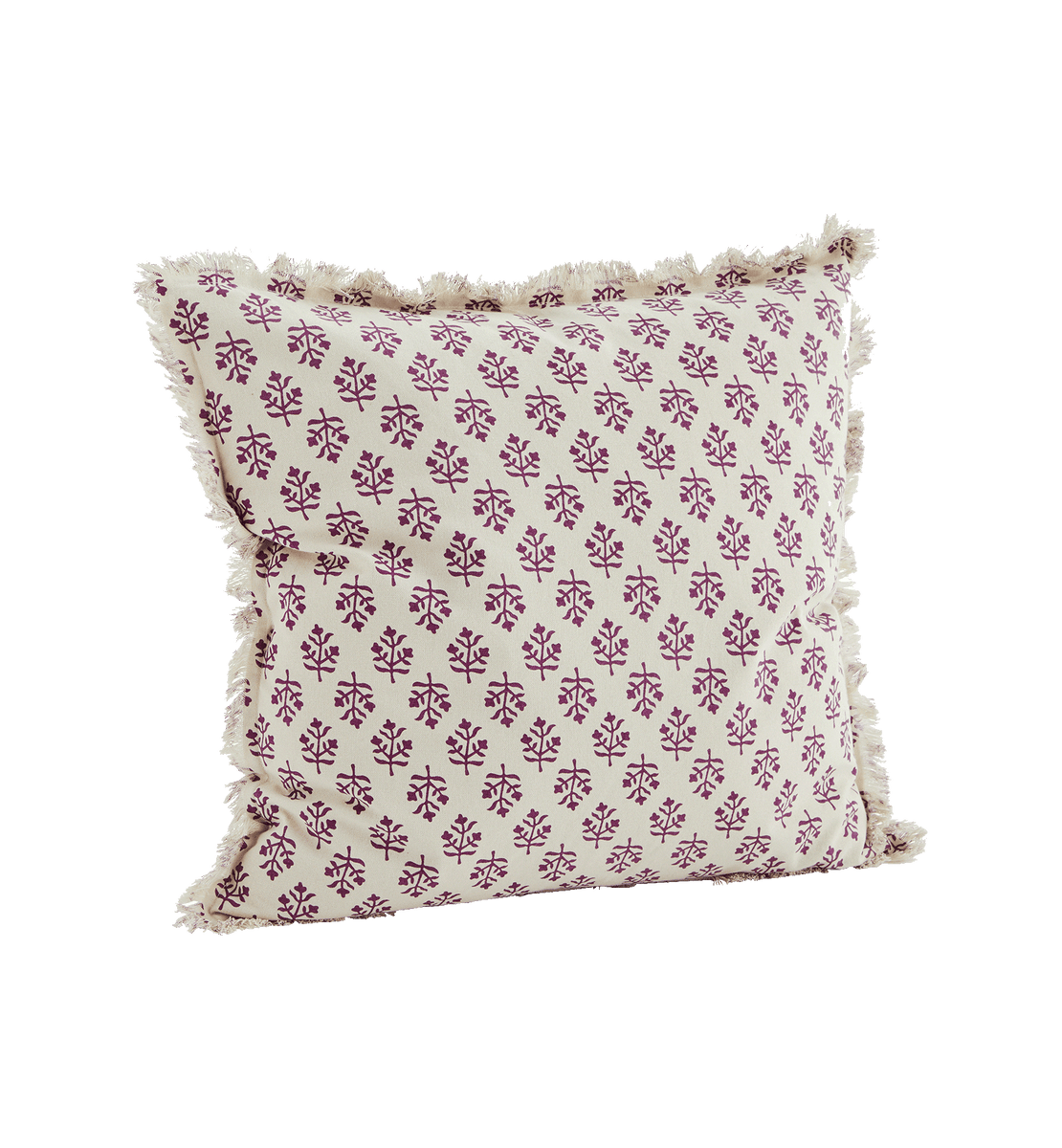 Madam Stoltz Pink Printed Cushion Cover Fringe | Homeware | Anna + Nina