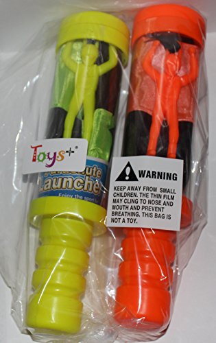 Tangle Free Skydiver Parachute Men with Launcher Containers 2 Pack! Colors and Styles May Vary Toys 