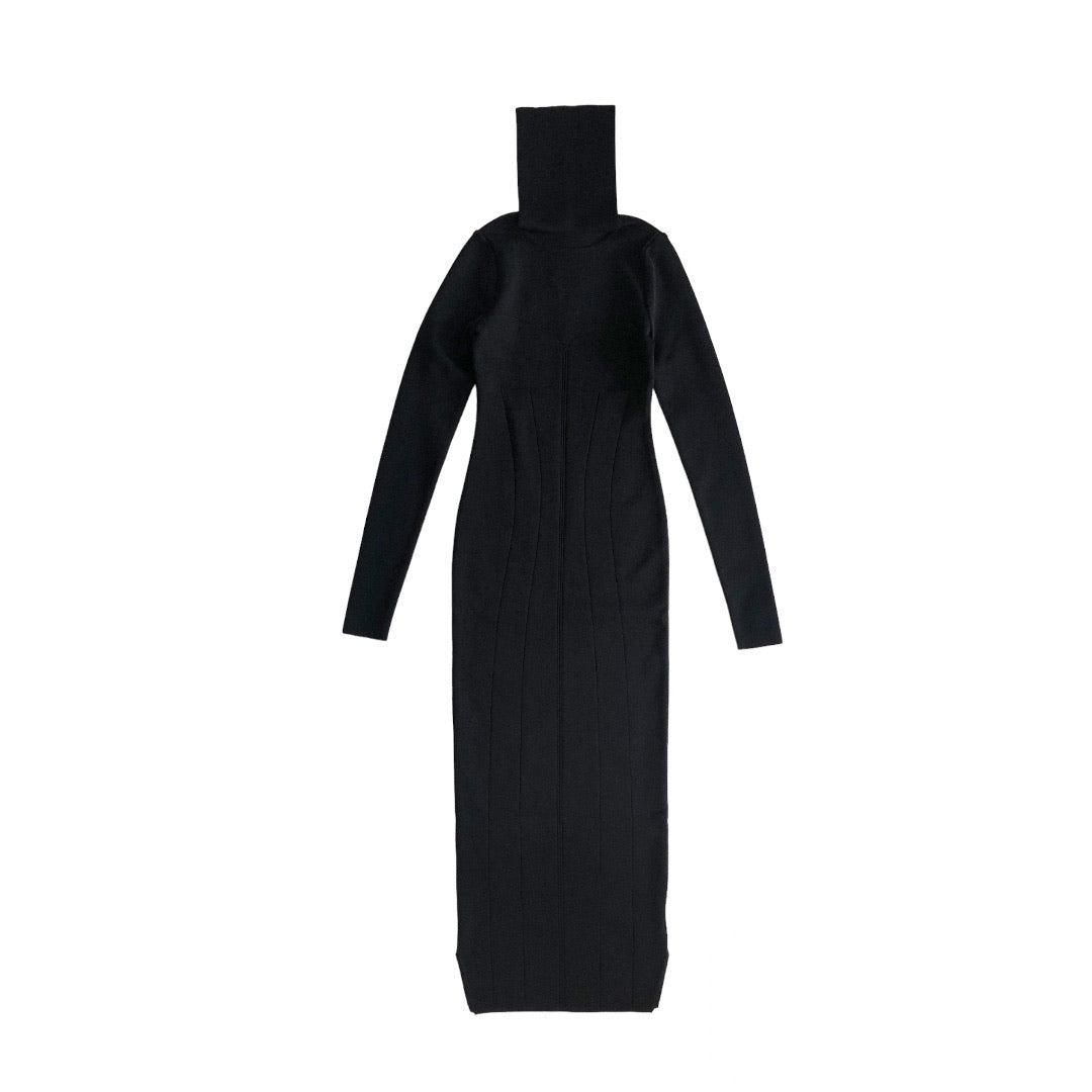 HAENGNAE CHIKUWABU KNIT DRESS / Black