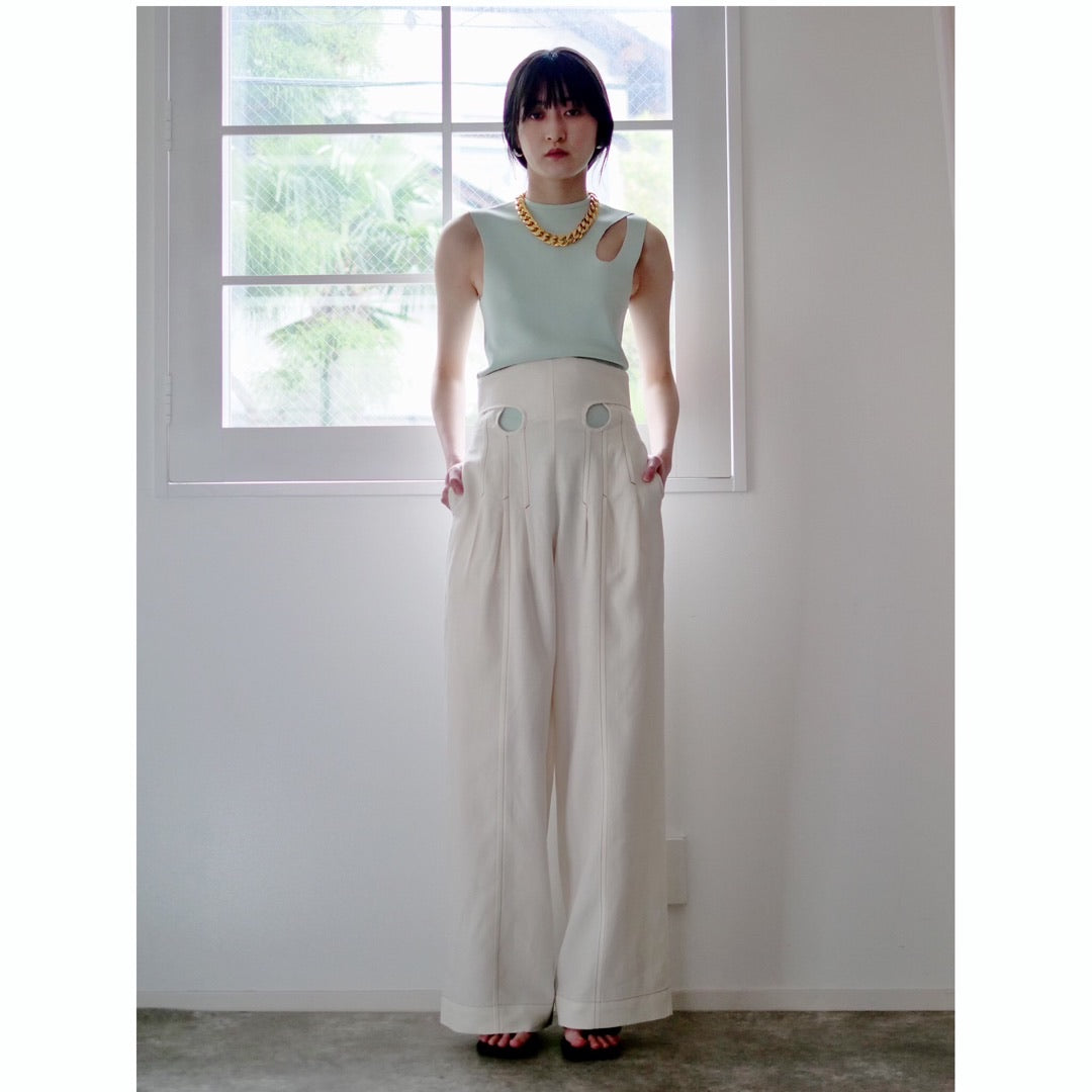 Mame Kurogouchi Hole Knitted Top (PALE GREEN)