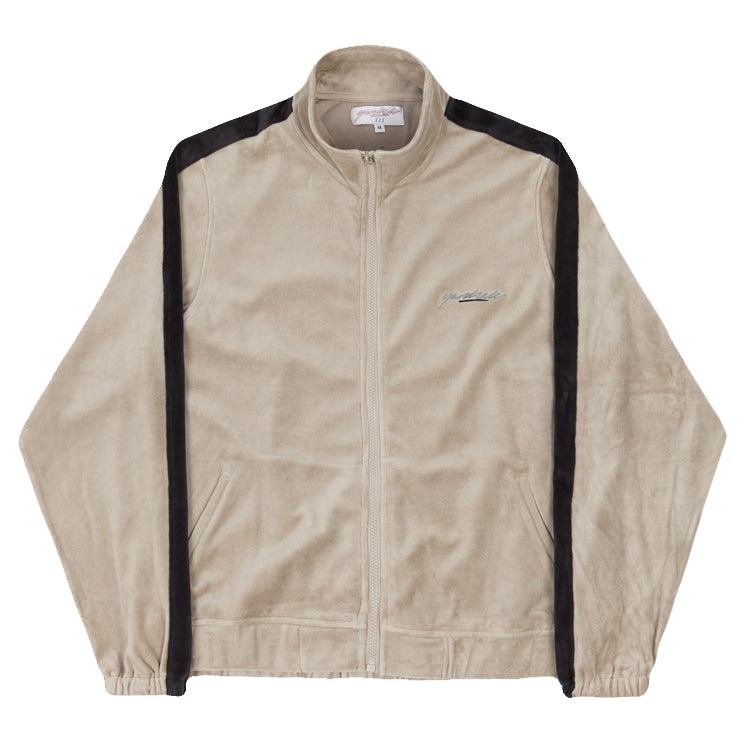 Velour Track Top (Beige/Black)