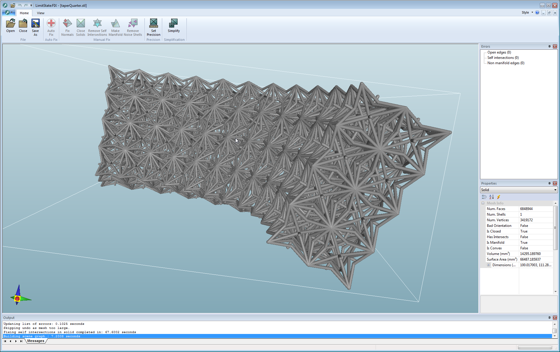 3D STL model of complex aerospace lattice using auextic materials