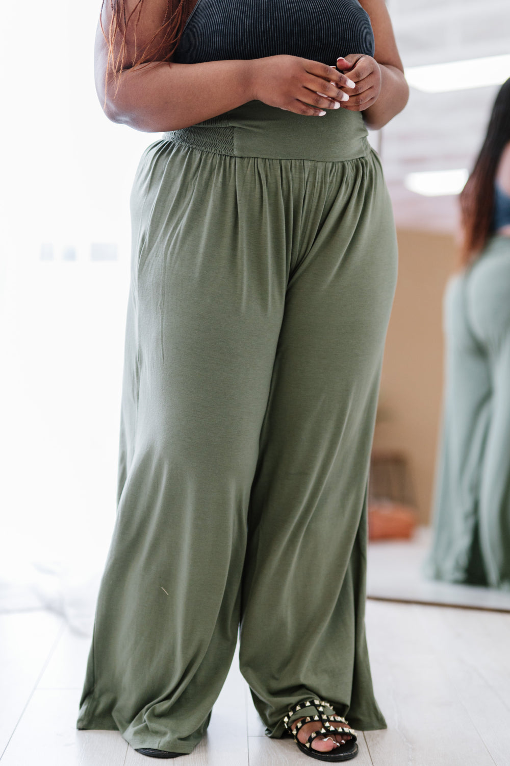 One and Only Palazzo Pants in Olive Social Co Boutique Clothing