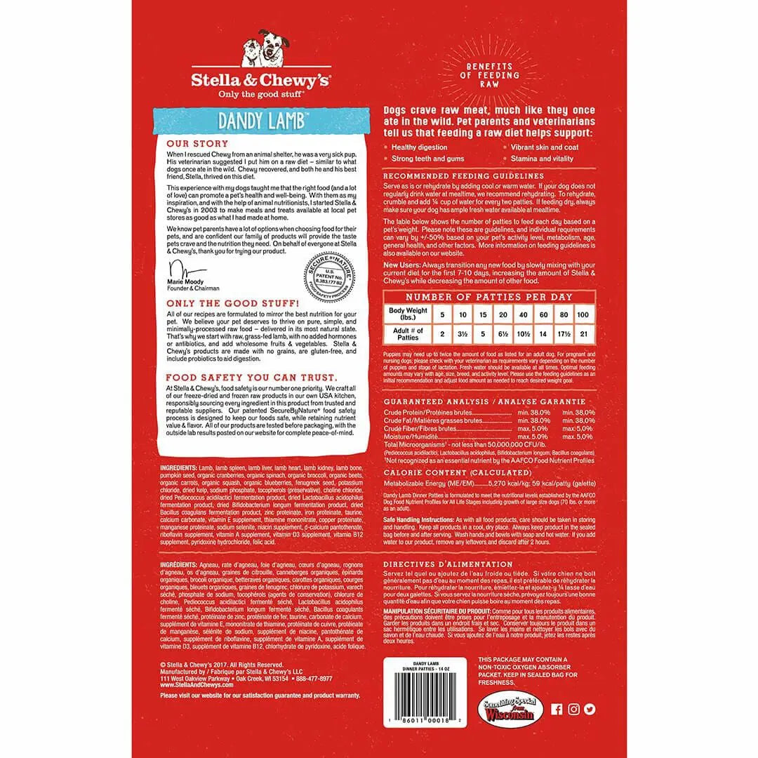 Stella & Chewy's FD Lamb Dinner Patties - 25oz