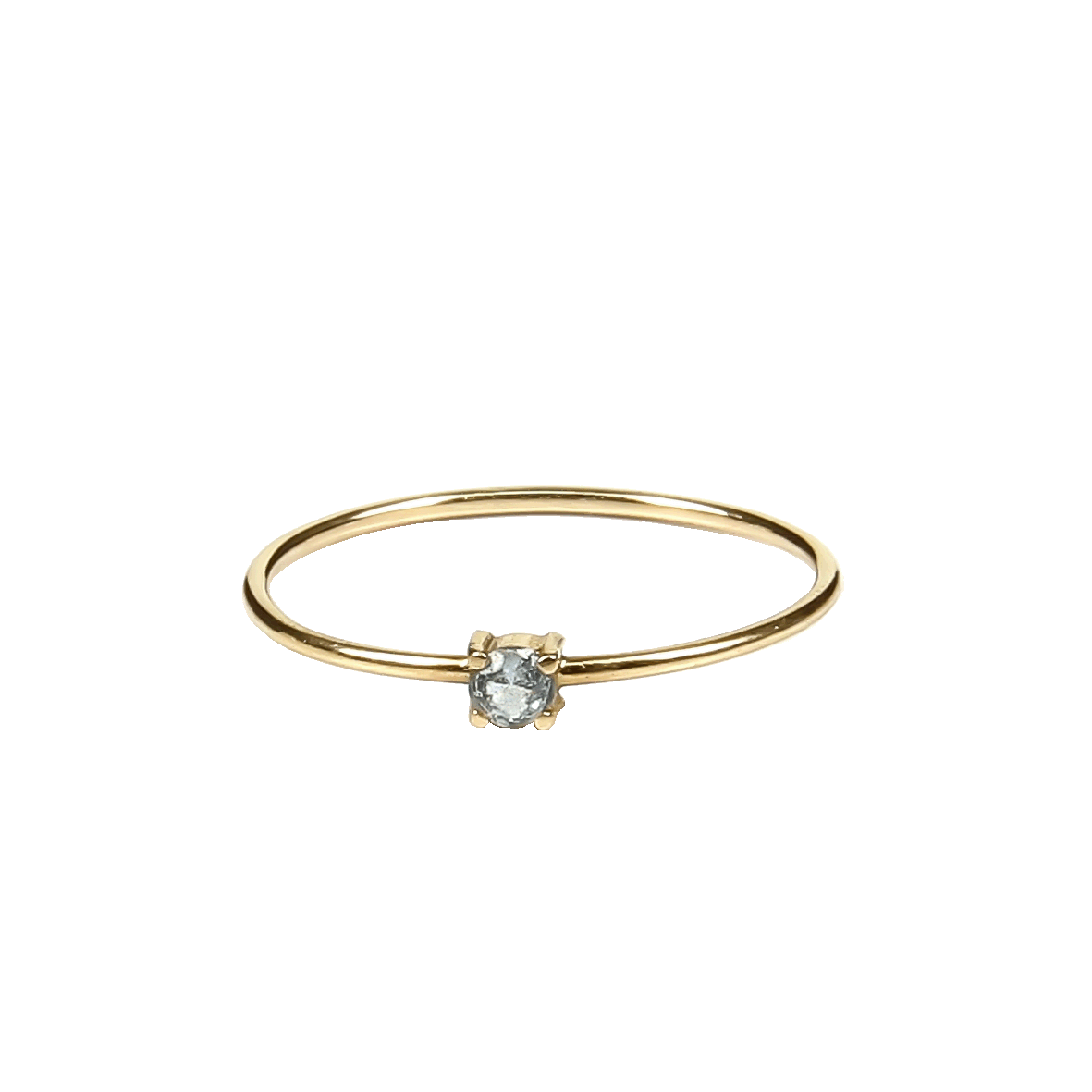 Anillo en Oro de 18kts con Aguamarina