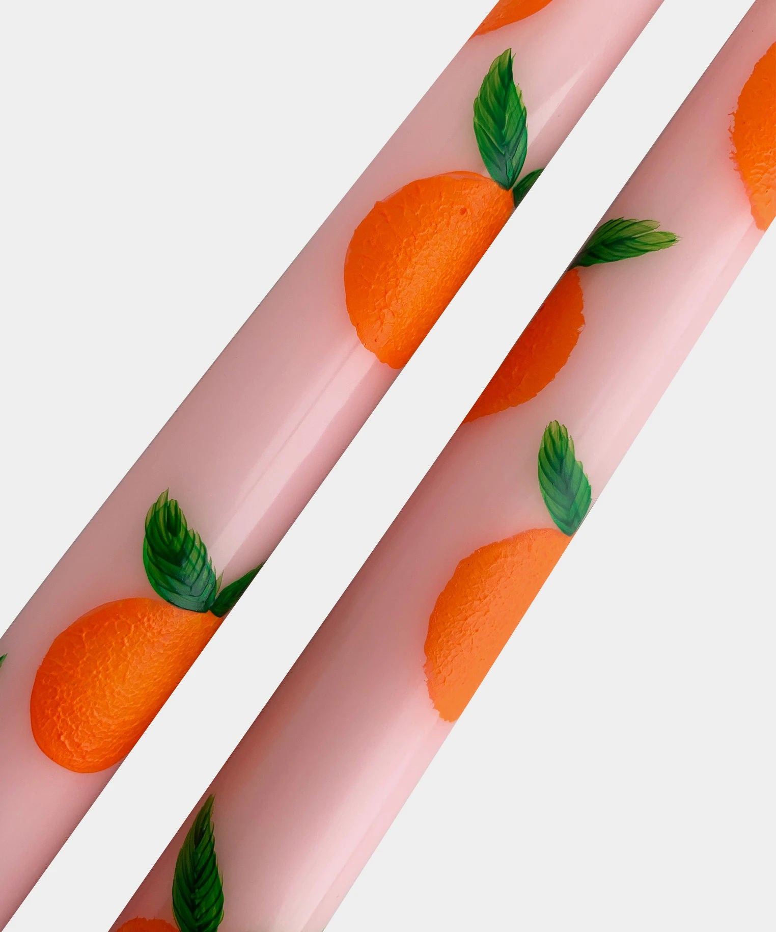 Be My Clementine Pink Hand-Painted Dinner Candle Set