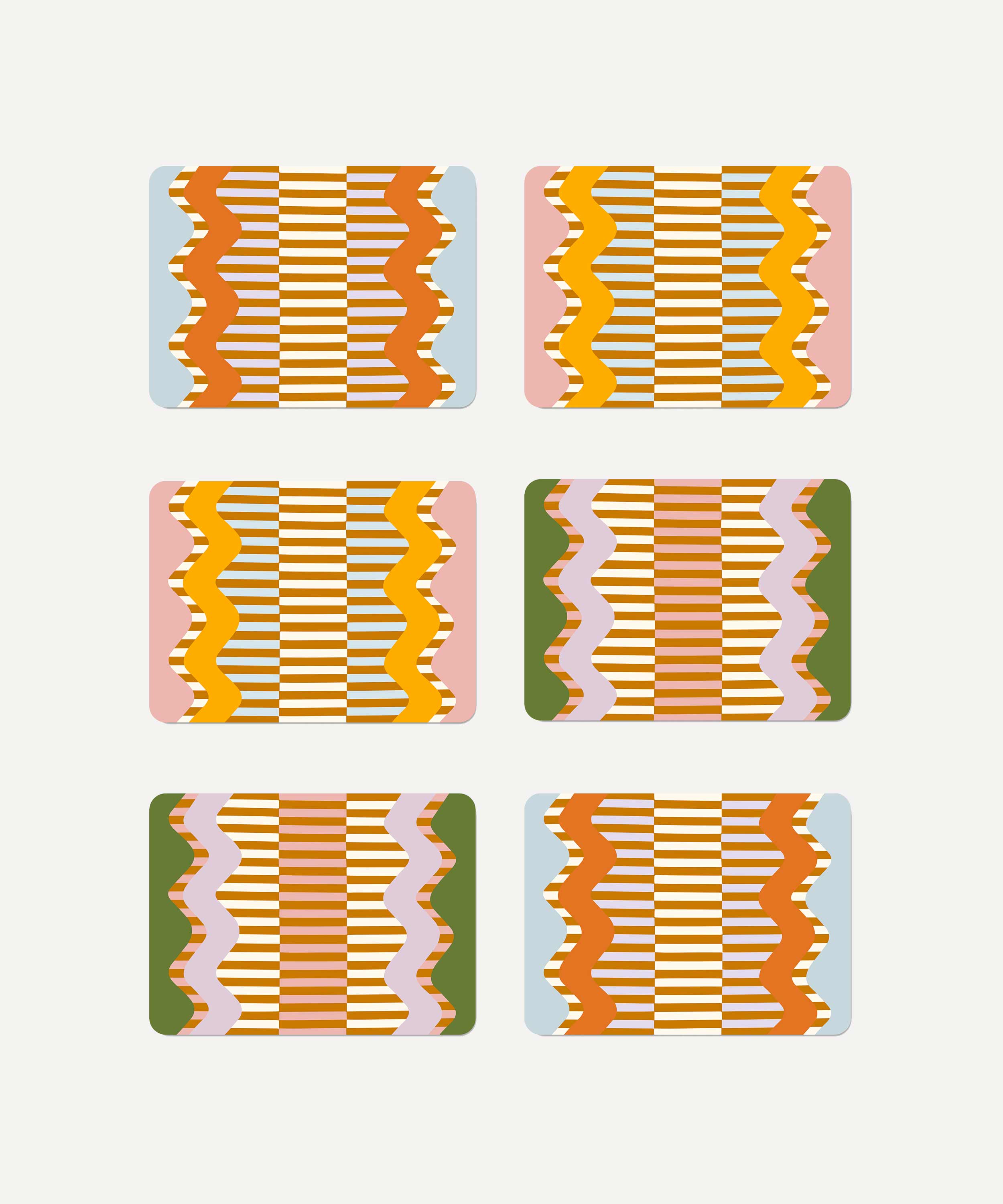 Wiggle and Stripe Placemats - Set of 6