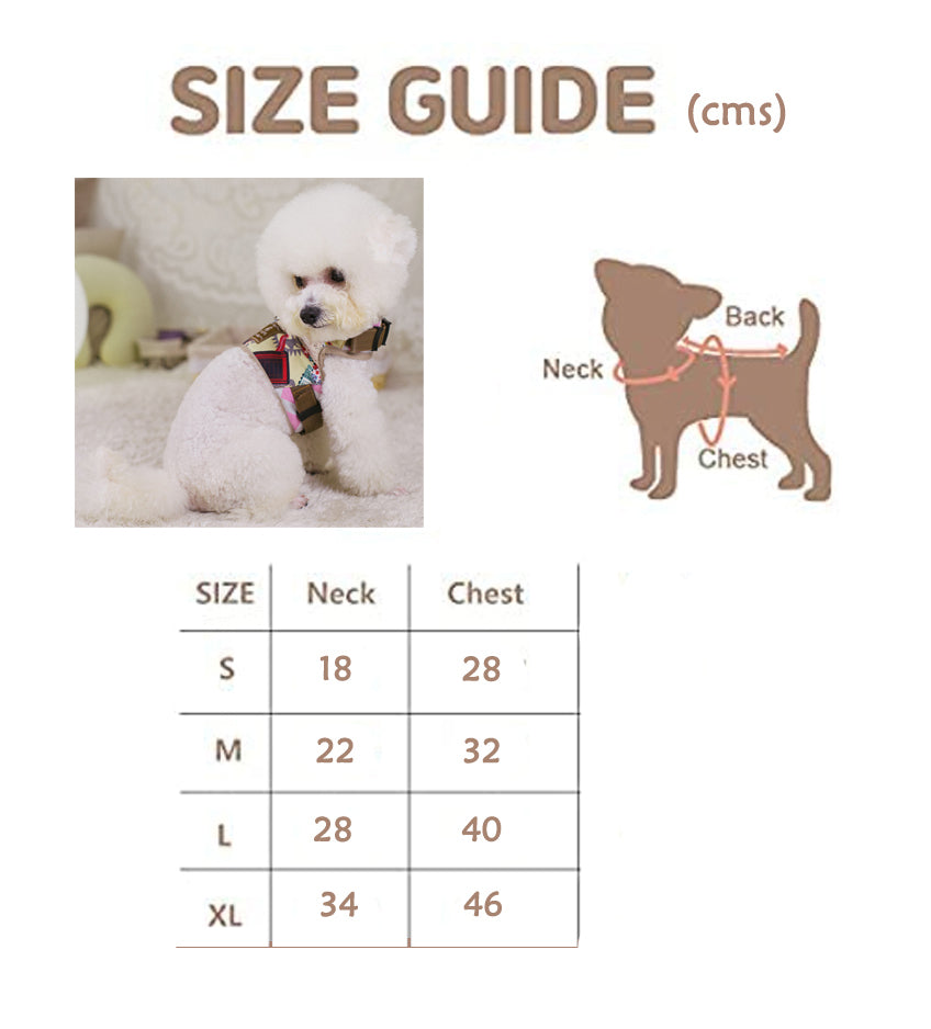 A+a Pets' Retro Vest Style Harness & Leash Set for Puppies, Small Dogs, Cats