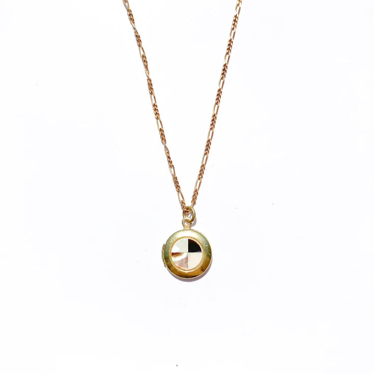 Checkered Locket Necklace
