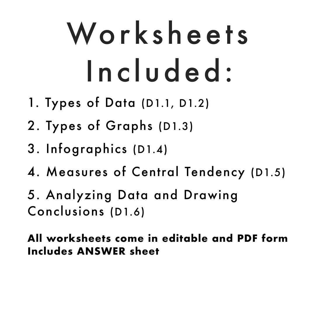 Grade 22 Ontario Math Data Literacy PDF & Editable Worksheets With Making Conclusions Geometry Worksheet Answers