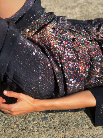 Anntian Simple Dress, Print D Sequins