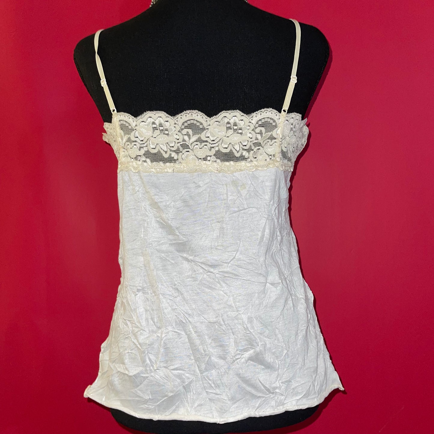 Y2K Off White & Cream Lace Cami