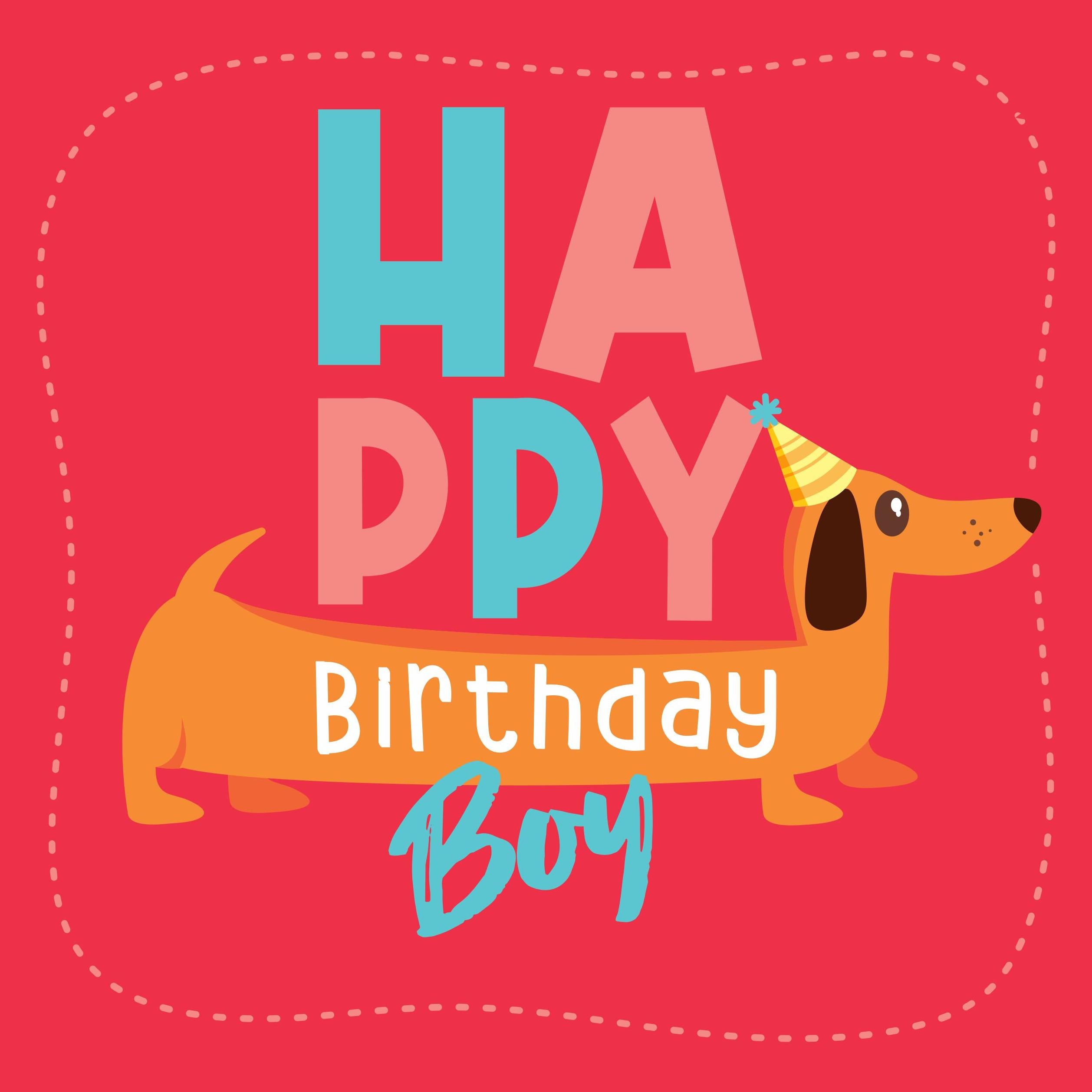Happy Birthday Boy Dachshund Confetti-exploding Greetings Card – Boomf