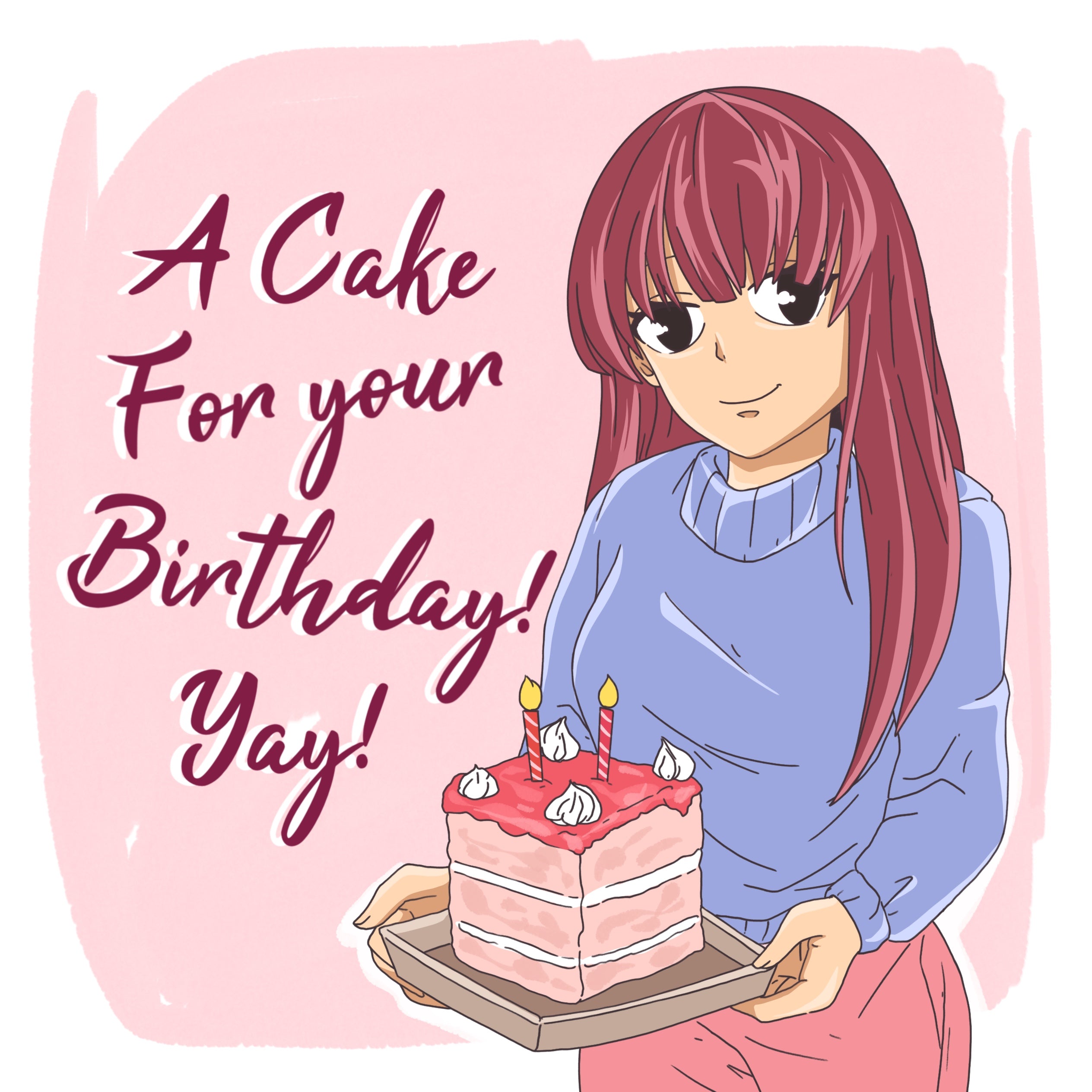 Anime Cake For Your Birthday Card | Boomf