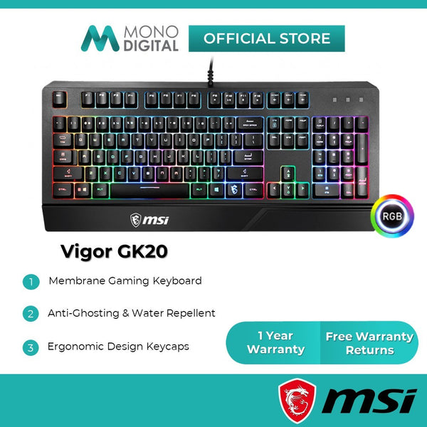 msi vigor gk20 membrane keyboard