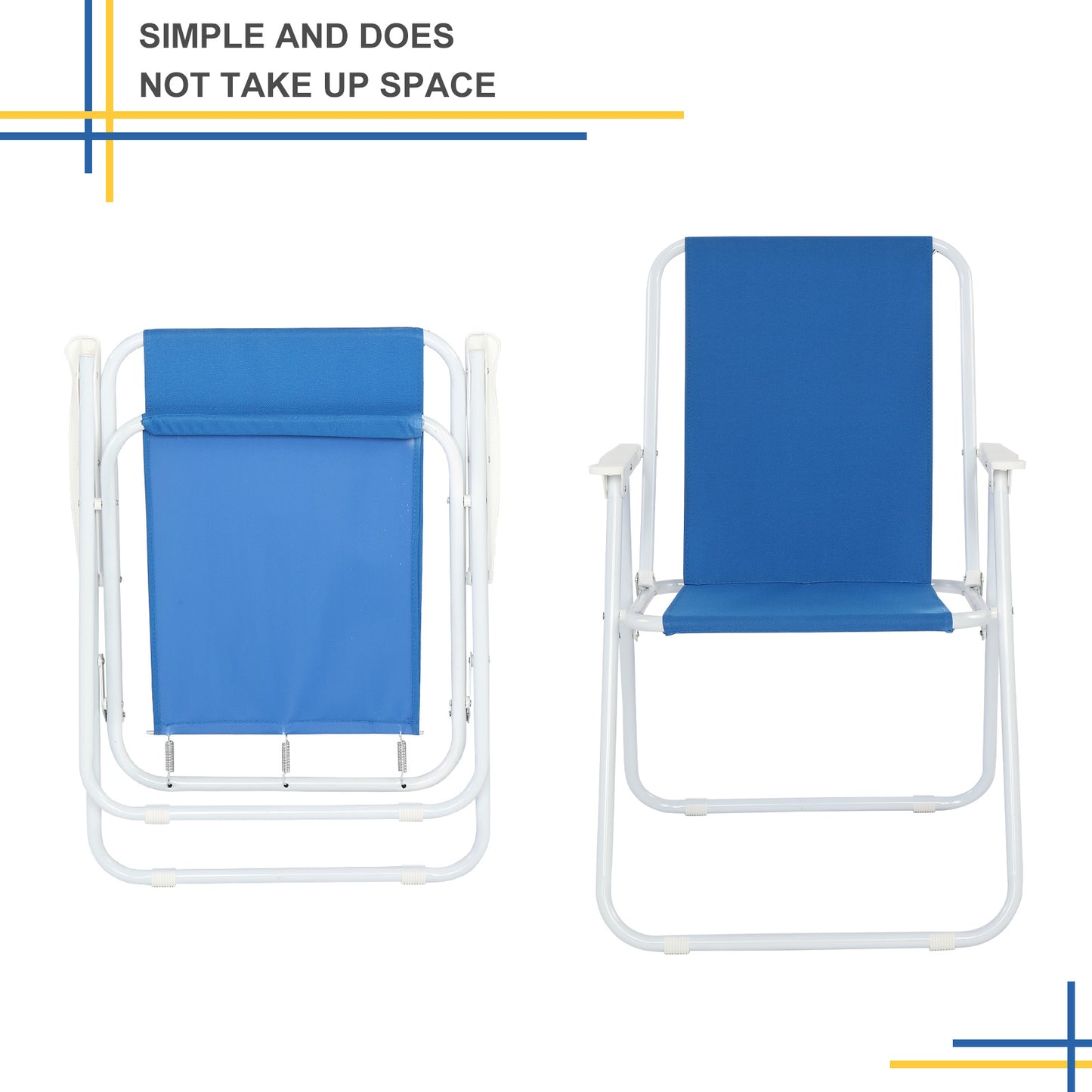 Oxford Cloth Iron Outdoor Beach Chair XH - RVHomeGoods.com