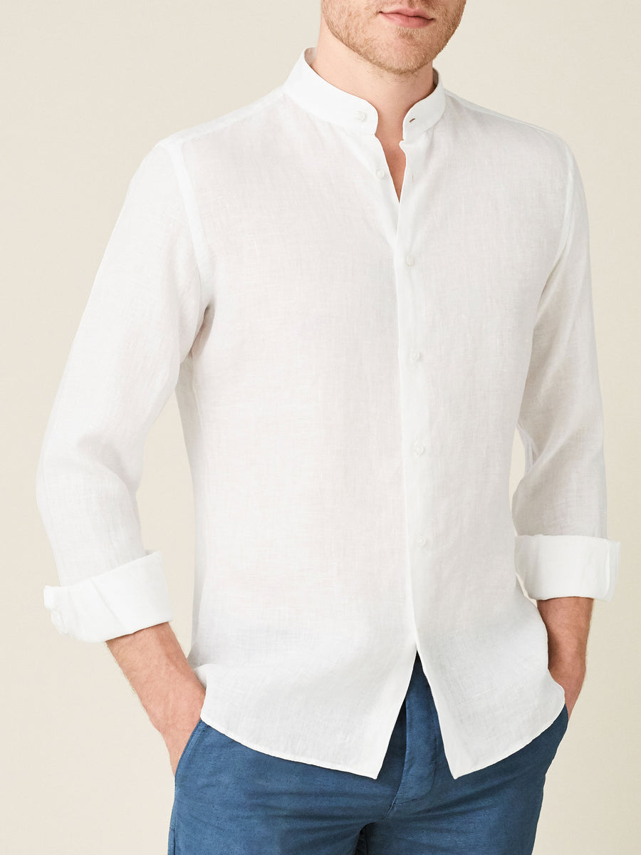 calvin klein white linen shirt