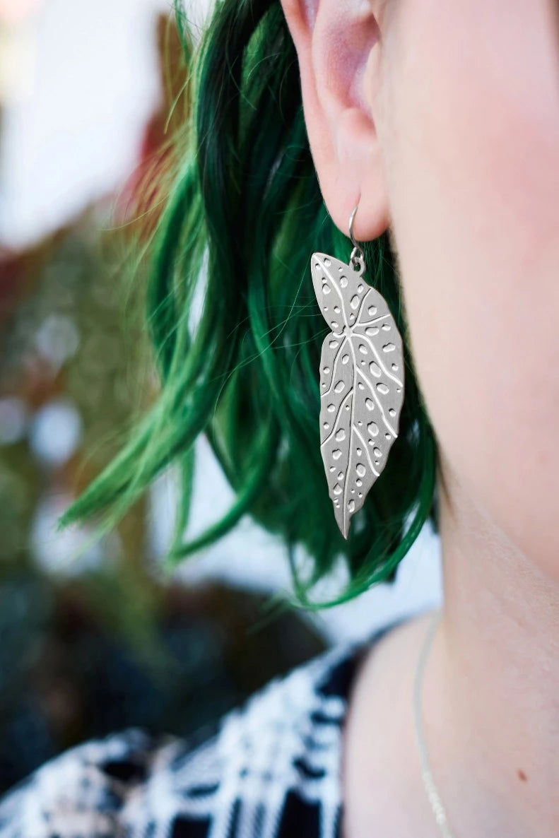 BEGONIA MACULATA LEAF EARRINGS