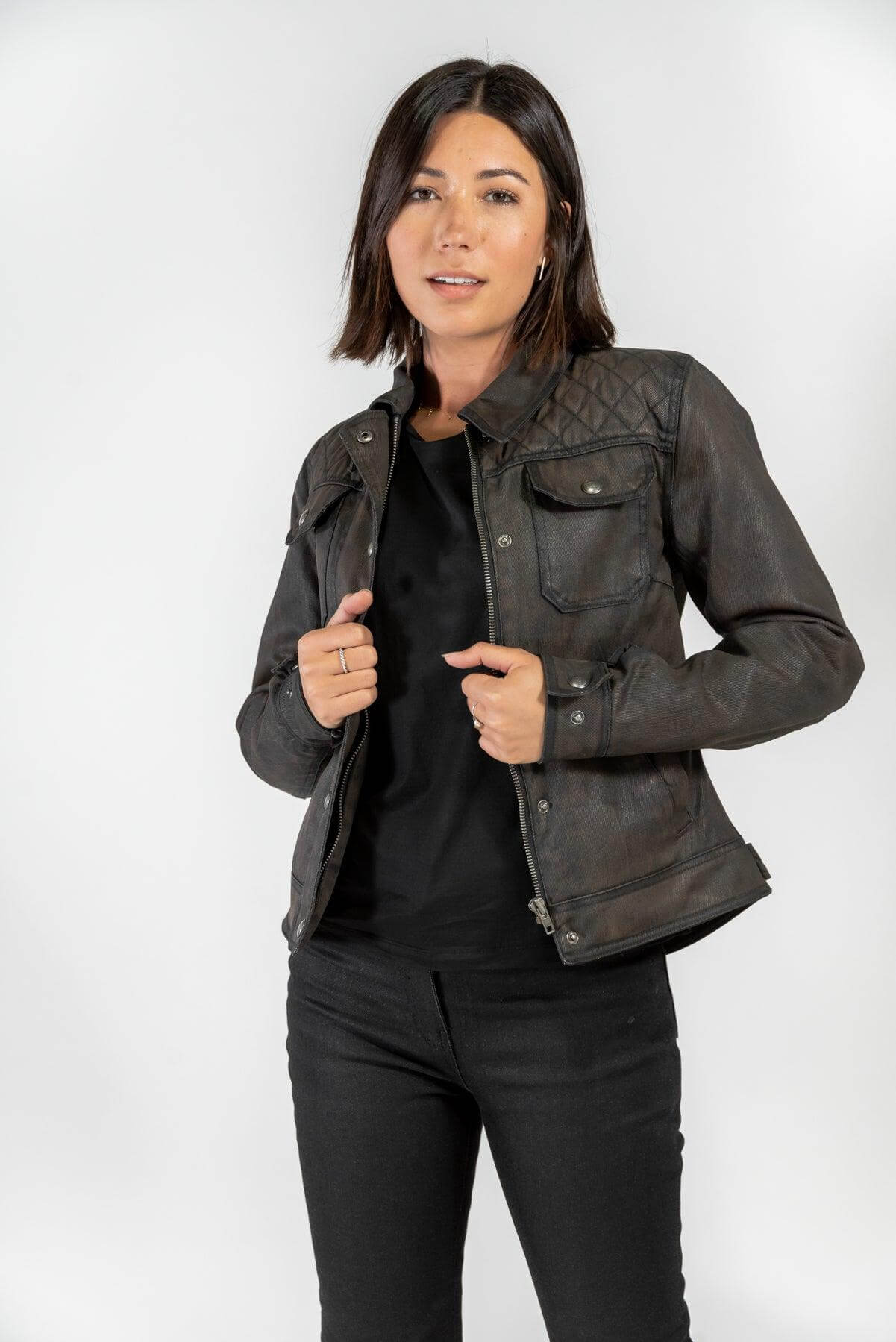 waxed biker jacket womens