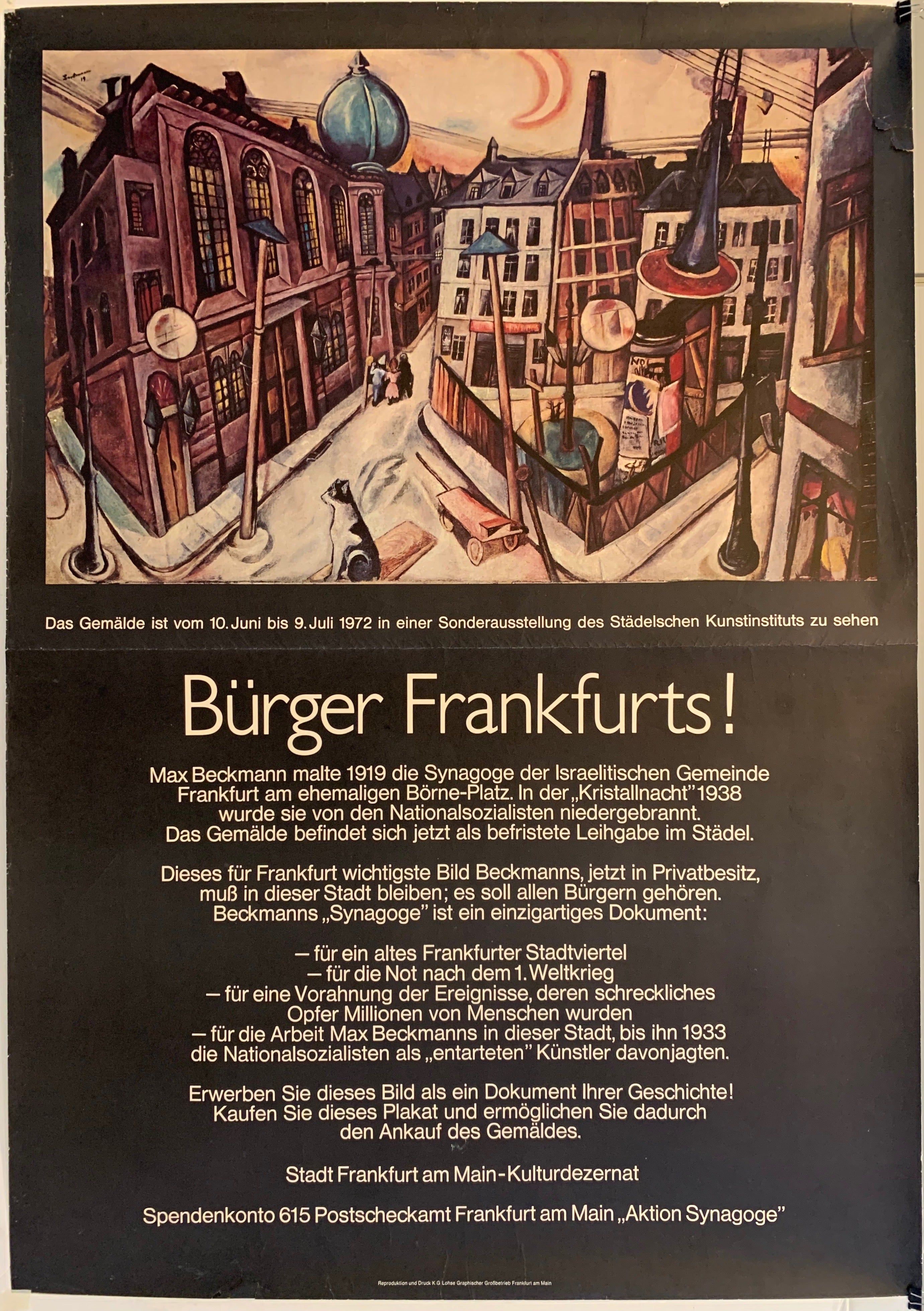 ånd fredelig Salme Burger Frankfurts Max Beckmann Poster – Poster Museum