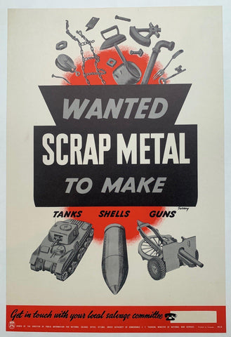 referentie Haast je Op de een of andere manier Wanted "Scrap Metal" to make Tanks, Shells, Guns. – Poster Museum