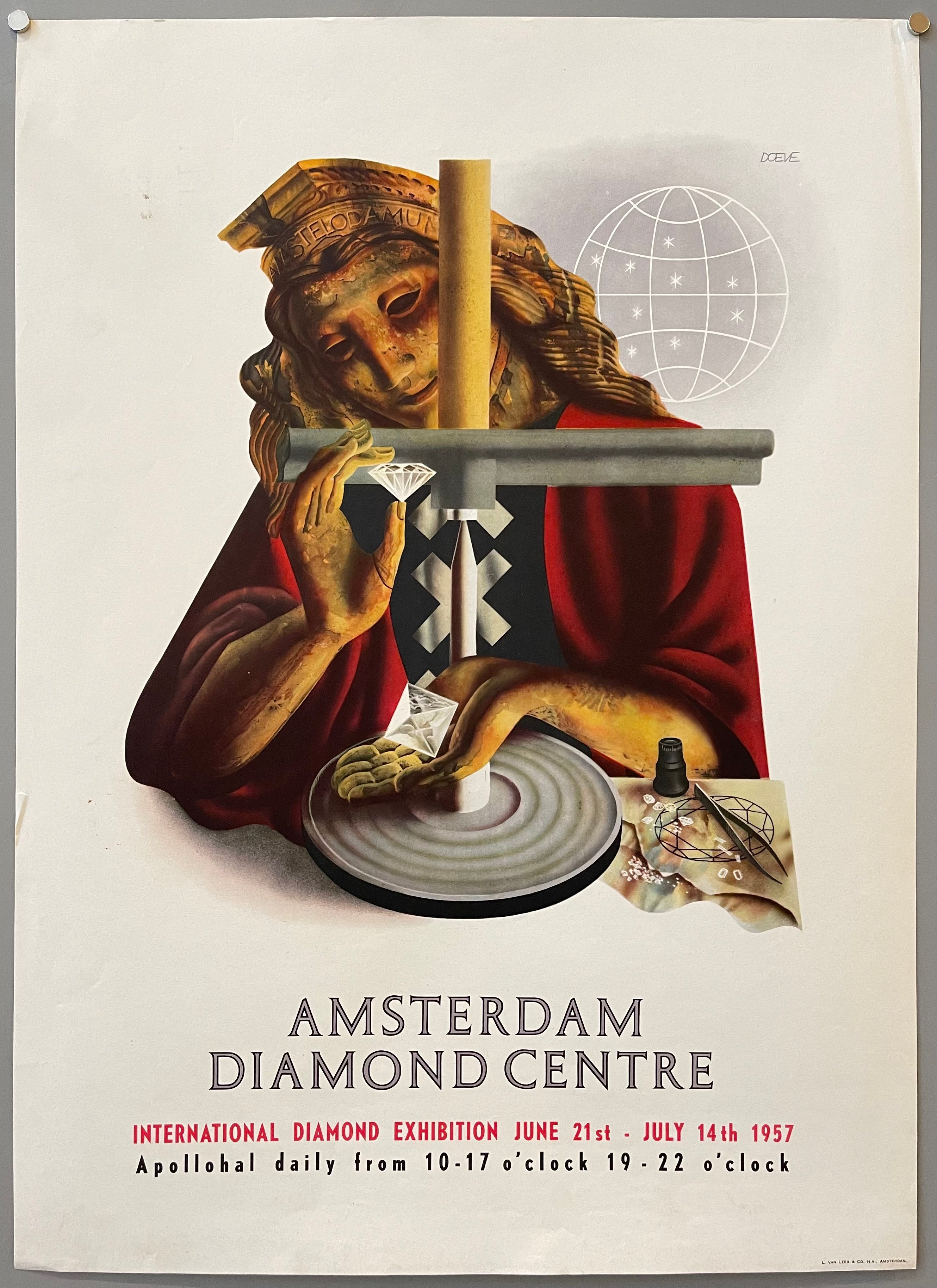 Echt chrysant industrie Amsterdam Diamond Centre Poster – Poster Museum