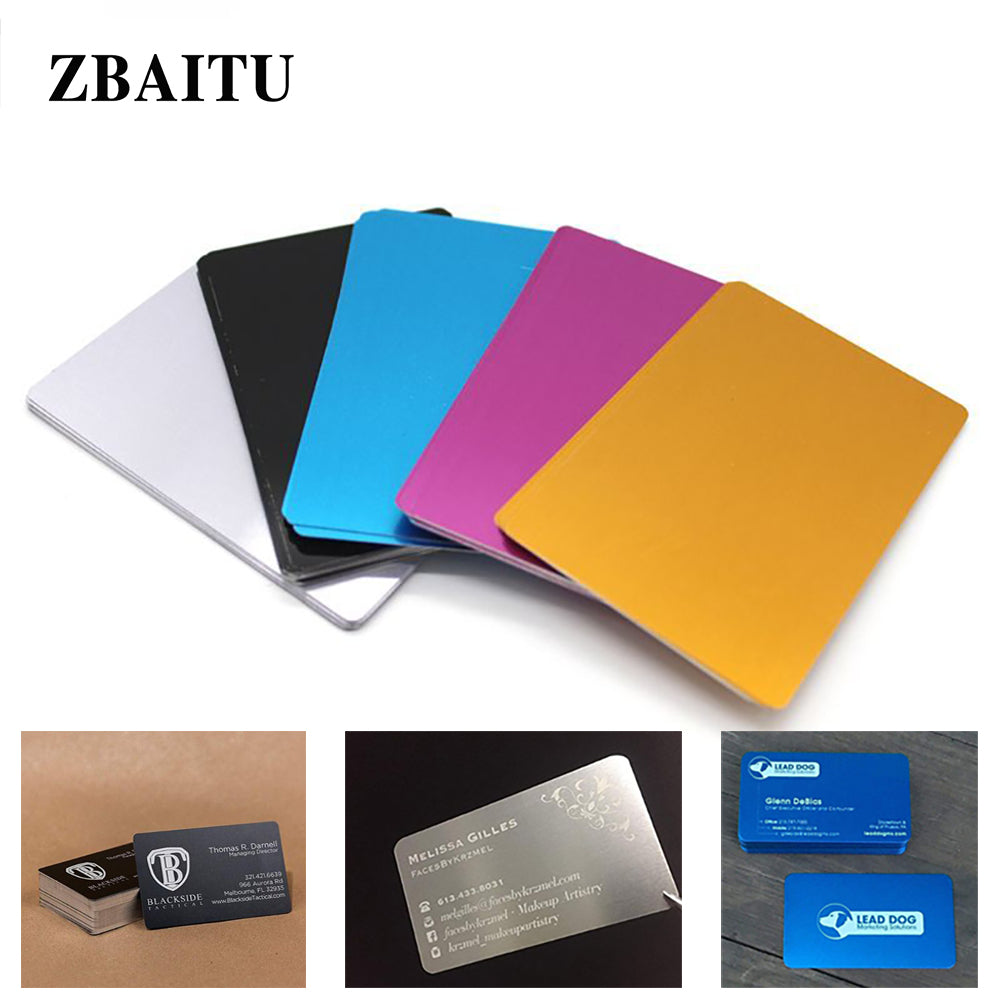 100pcs/set Blank Decor Metal Blank Business ID Card Name Cards Aluminum Alloy CO 
