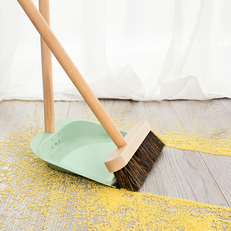 Premium Broom and Dustpan Set with Long Handle for Bedroom/Living Room/Kitchen