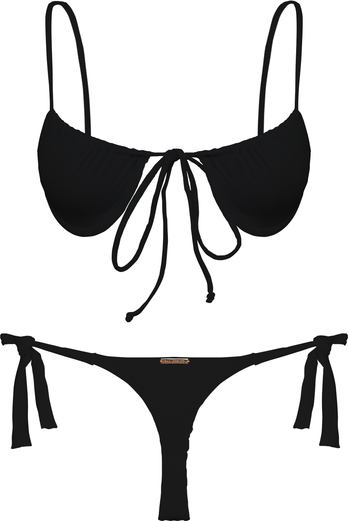 San Lorenzo Bikinis Flor Oceania Twilight Side Tie Thong Bikini Bottom. 1